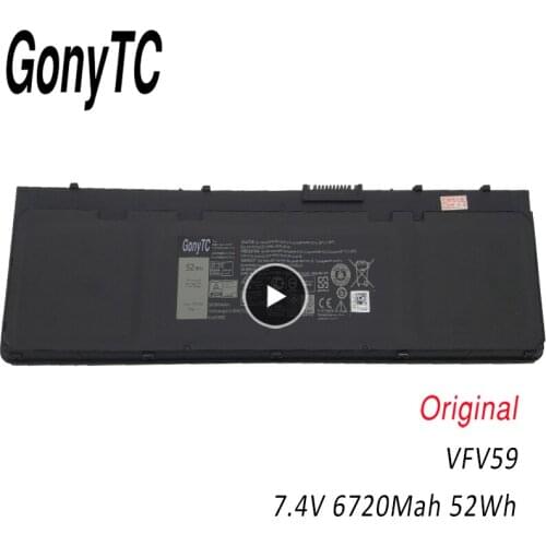 GONYTC 7.4V 52WH VFV59 Laptop Battery For Dell Latitude E7240 E7250 Series Notebook GVD76 WD52H