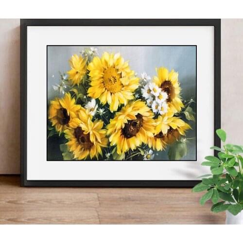 Diamond Embroidery Sunflower DIY Diamond Painting Flower Cross Stitch Home Decor Picture Of Rhinestone Full Square Drill