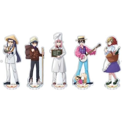 Anime Laid Back Camp Acrylic Shima Rin Kagamihara Nadeshiko Stand Figure Model Plate Display Desk Decor Cosplay Holiday Gifts