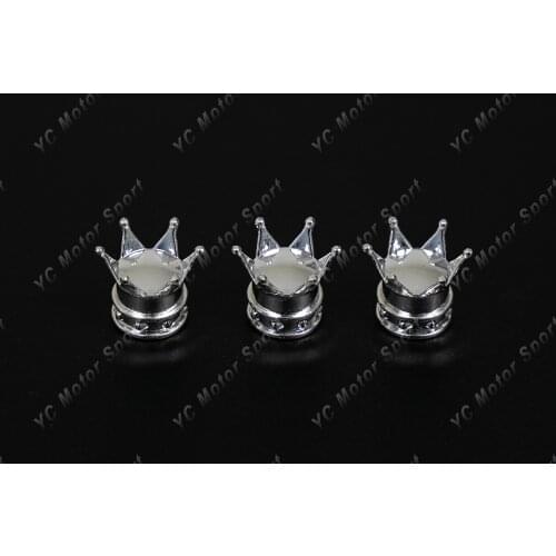 Car Accessories Free Shipping 4pcs/set Silver ABS King Queen Crown VALVE CAPS Tire Wheel Stem Universal Car Truck