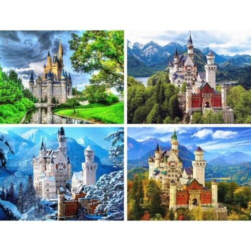 AZQSD 5d Diamond Painting Castle Diamond Embroidery Scenery Handmade Picture Of Rhinestones Home Decor Needlework Cross Stitch
