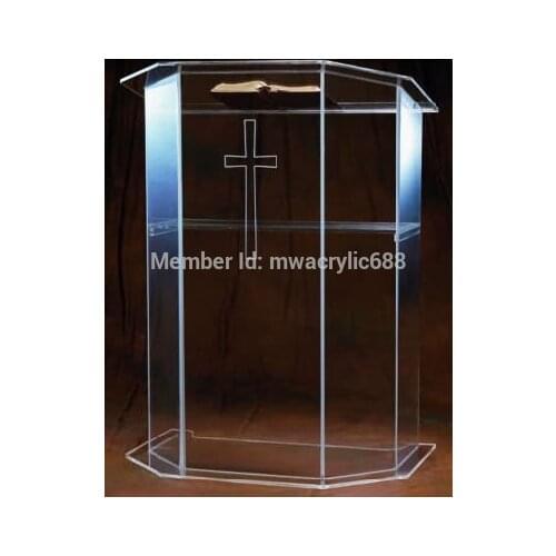 Free Shipping High Quality Price Reasonable Beautiful Clear Acrylic Podium Pulpit Lectern