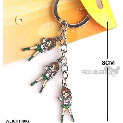Anime crytal Sailor Jupiter Kino Makoto model figure keychain pendant keyring jewelry pendant Women girls kids Gift