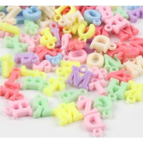 14mm Candy Color Random Letter Beads Acrylic Beads Fit For DIY Jewelry Making Supplier Childrens Necklace Pendant Accessories