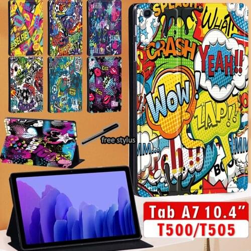 Tablet Case for Tablet Samsung Galaxy Tab A7 2020 SM-T500 SM-T505 10.4 Inch PU Leather Stand Cover T505 T500