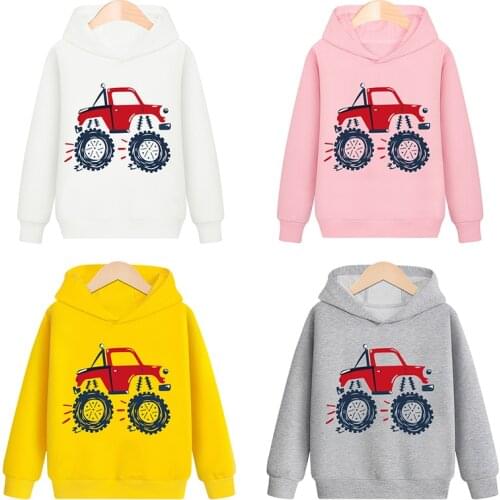 Kids Hoodies Children Boys Girls Fashion Print Car Cartoon Toddler Sweatshirts Baby Child Cotton Outwear Clothing Clothes 2020