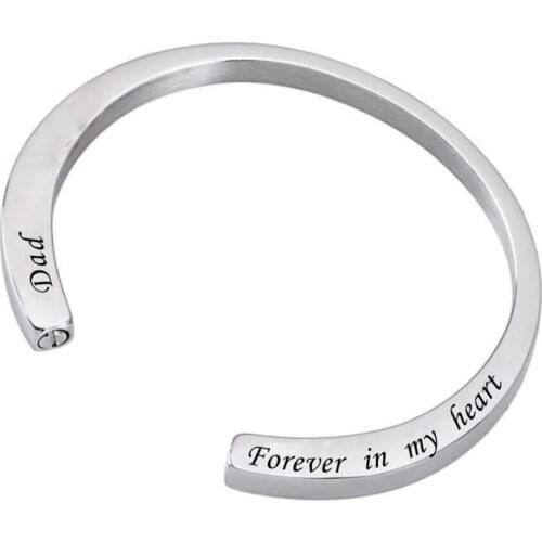 Engraved dad mom Memorial Urn Bracelet Stainless Steel Cremation Urn Bracelet Ashes Keepsake Jewelry