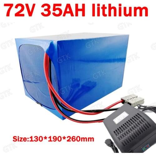 GTK 72v 35Ah lithium ion battery li ion battery BMS 20S for bike 3000w 5000w motor Vehicle tricycle scooters Go Cart +5A charger