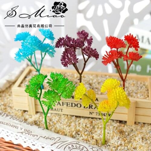 Simulation Succulent Thousands Spikes Plant Bonsai Set Fake Flower Vase Decorative Flower Home Balcony Decoration No Pot 5pcs