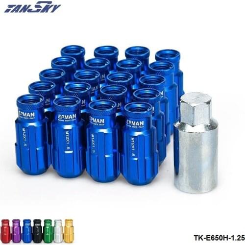 Jdm Racing Style Aluminum Lock Lug Nuts 20Pcs W/Key 12x1.25 For Nissan Subaru Suzuki Aftermarket Wheel Nuts TK-E650H-1.25
