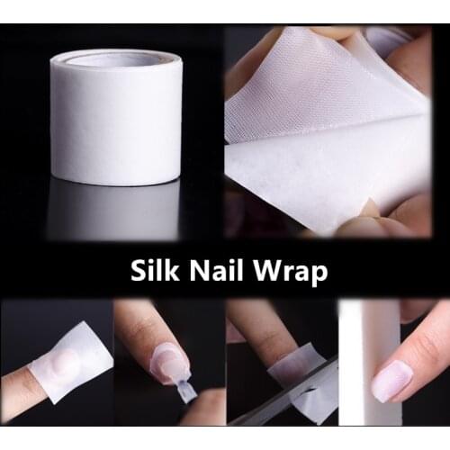 Adhesive Nail Repair Fiberglass Silk Wrap Nail Protector White UV Gel Reinforce Acrylic Nail Art Tool Adhesive Silk Tape