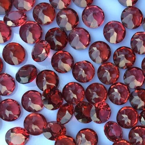 Mozambique Garnet Natural Loose Gemstone Beads facted round 6mm for Inlaid jewelry Making Necklace Ring DIY ICNWAY