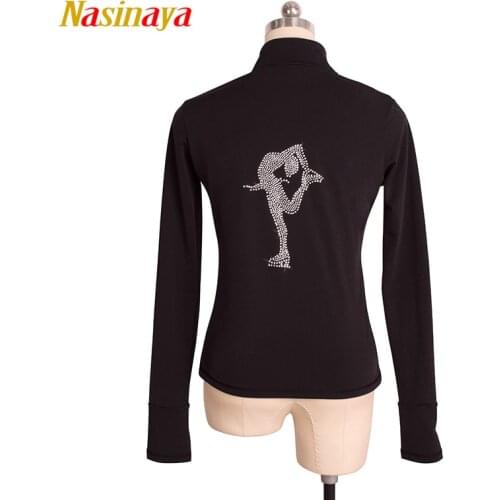 Customized Figure Skating Jacket Zippered Tops for Girl Women Training Competition Patinaje Ice Skating Warm Fleece Gymnastic 31