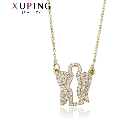 Xuping Fashion Light Yellow Gold Color Plated Necklace Long Necklace Chain Jewelry High Quality Halloween Gifts 41748
