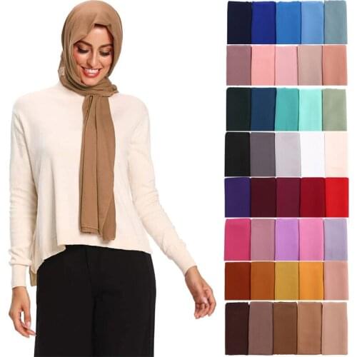 Fashion Light Women Solid Chiffon Headscarf Ready To Wear Instant Hijab Scarf Arab Wrap Head Scarves Muslim Shawl Islamic Hijabs