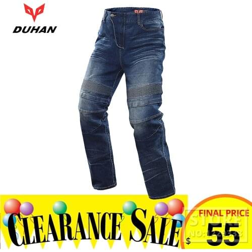 DUHAN Mens Motorcycle Jeans Wearable Motorcycle Racing Riding Moto Pants Protective Gear Pantalon With Two Knee Protector