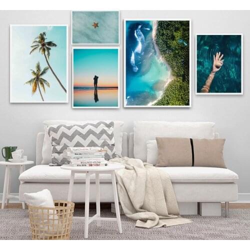 Coconut Starfish Beach Forest Conch Arm Wall Art Canvas Painting Nordic Posters And Prints Wall Pictures For Living Room Decor
