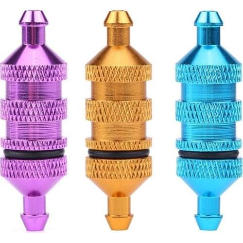 36*11mm Blue/Purple/Gold Aluminum Alloy Oil Nitro Fuel Filter Upgrade Parts For 1/8 1/10 H-SP Scale RC Car Accessory
