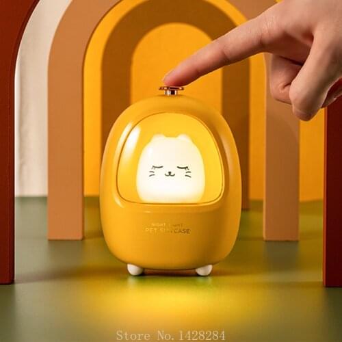 Xiaomi Cat Pig Touch Night Light USB Charging Bedroom Bedside Adjustable Sleep LED Atmosphere Light Children Gift