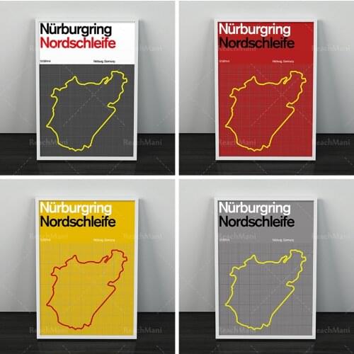 Nürburgring Nordschleife Racing Circuit Formula 1 Gift, Formula 1 Art, Print, F1 Race Track Circuit Map Germany Poster, Retro Po