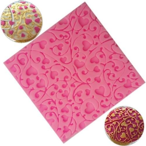 Heart Lace Baking Mat Silicone Mold Mould Sugar Craft Cake Fondant Cake Decorating Love Heart Gift