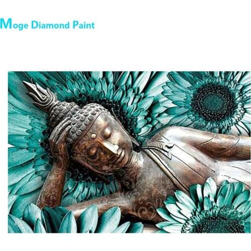 Buddha Statue Diamond Painting Religion Portrait Round Full Drill Buddhism DIY Mosaic Embroidery 5D Cross Stitch Home Decor Gift