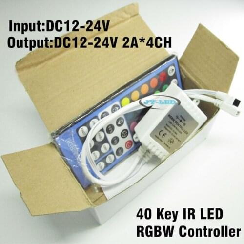 DC12-24V RGBWW RGBW LED Controller 40 Key IR Remote Controller 2A*4CH For 5050 RGBW Flexible LED Strip