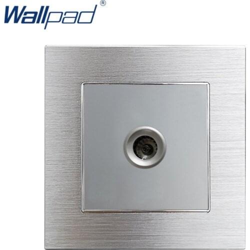 Television Socket Wallpad Luxury Grey Aluminum Alloy Panel TV Electric Wall Socket Electrical Outlets For Home