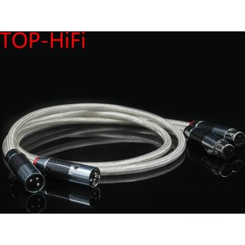 TOP-HiFi Silver-plated QED Signature XLR Balanced Audio Cable 6N OFC 2XLR Interconnect Cable with Carbon Fiber XLR Plug