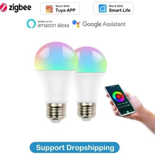 Tuya Zigbee LED Bulb Light Lamp Timer APP Smart Life Compatible Alexa Google Home Smartthings 10W RGB E27 Smart Home Lamp Bulbs