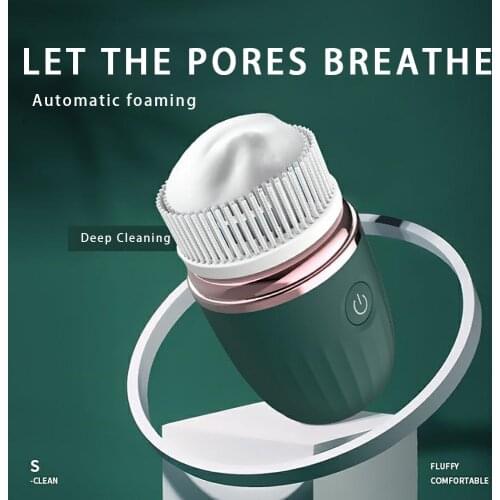 Electric Rotation Facial Cleanser Automatic Foaming Cleansing Device Acne Cleaning Rechargeable Face Wash Cleansing Beauty Tool