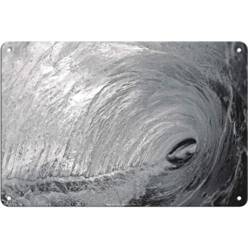 Vintage Metal Tin Sign Hawaii Breaking Wave Original Color Photo Outdoor Surfing Home Bedroom Wall Decoration Art Metal Sign