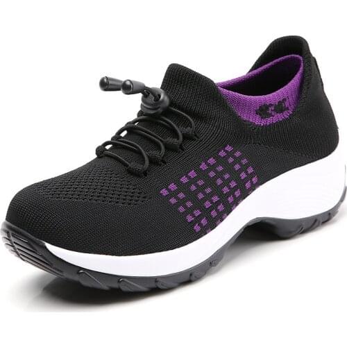 Womens Sports Shoes Vulcanized Shoes Thick-soled Spring Running Sports Shoes Breathable Tennis Shoes Large Size Shoes