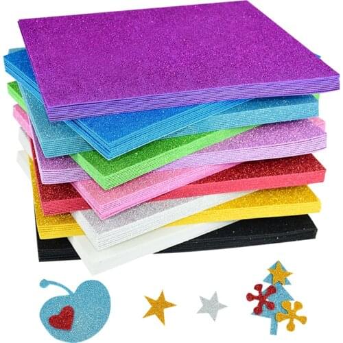 5 Sheets 30x20cm Glitter Sponge Paper 2mm Thick Foam Paper Kindergarten Handmade Scrapbooking Craft DIY Handcraft Accessories