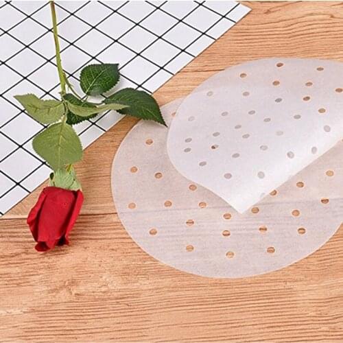 50pcs/bag White Steamer Paper 9 Inch Disposable Non-stick Oil Paper Bread Steamer Cage Paper Steamed Mesh Tool PC894864