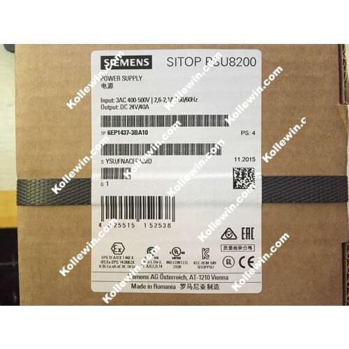 6EP1437-3BA10 Original NEW SIMATIC SITOP PSU8200 , 6EP1437 3BA10 24 V/40 A STABILIZED POWER SUPPLY INPUT: 400-500 V 3 AC