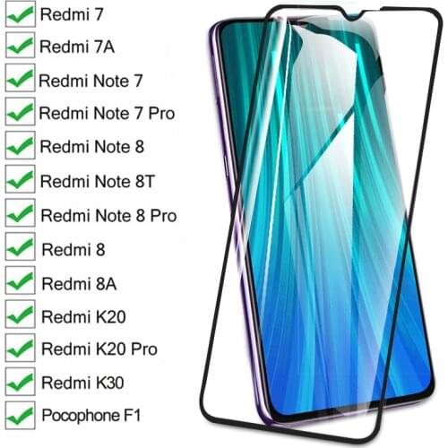 9D Screen Protective Glass On The Redmi 8 8A 7 7A K20 K30 For Xiaomi Pocophone F1 Redmi Note 8 8T 7 Pro Tempered Glass Film Case