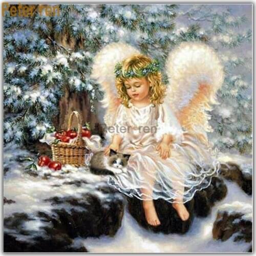 Peter ren Diamond painting cross stitch kit Snow Angels Full round or square diamond mosaic embroidery home decor Fruit Basket