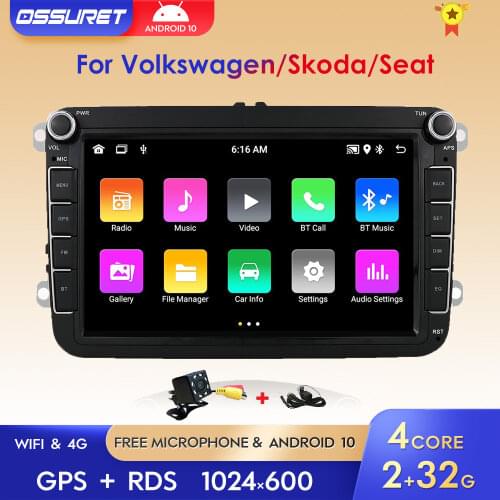 Car Multimedia player Android 10 GPS 2 Din Car Autoradio Radio For VW/Volkswagen/Golf/Polo/Passat/b7/b6/SEAT/leon/Skoda