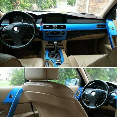 Car-Styling New 5D Carbon Fiber Car Interior Center Console Color Change Molding Sticker Decals For BMW 5 Series E60 2004-2010
