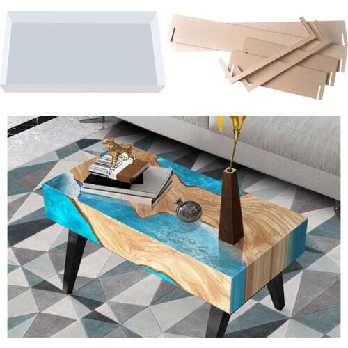 Large Silicone Resin Table Mold Rectangle Mold Epoxy Casting for Making Small River Table Home Decor Ornament