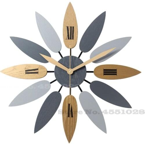 Large Iron Art Wall Clocks Retro Nordic Type Mute Hanger Watch Silent Hanging Wall Clock Home Living Room Bedroom Decor