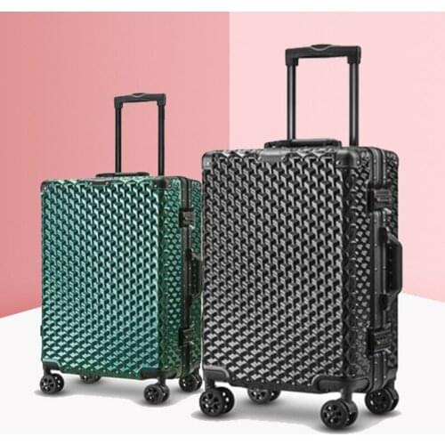 High quality 20 inch 24 inch 28 inch aluminum frame trolley case boarding luggage universal silent wheel suitcase wear-resistant