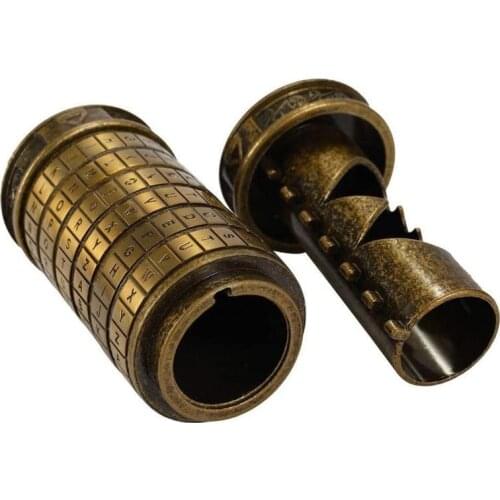 Leonardo Da Vinci Code Toys Creative Valentines Day Birthday Gift Metal Cryptex Locks Letter Password Escape Chamber Props