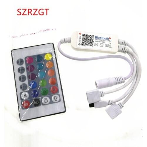 DC 5V 12V 24V Mini Bluetooth WiFi LED RGB RGBW Controller iOS Android APP 24Key IR Remote Controler for 3528 5050 LED Strip S10