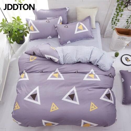 JDDTON 2020 Simple Glamour Purple Bedding Sets New Lovely Bed Linen Duvet Cover Set AB Side Bed Sheet Pillowcase Cover BE085
