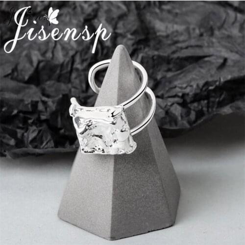 Jisensp Unique Design Mountain Shape Finger Ring Rhinestone Cocktail Rings Punk Jewelry for Women Men Climber Travel Gift