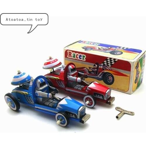 Classic Racer Tin Wind Up Clockwork Toys Racing Car Wind-up Tin Toy For Children Adults Educational Collection Gifts