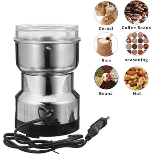 Coffee beans grinder electric Grinder Multifunction Stainless Steel Powerful One-Touch Control Spice Nuts Grinder for cafe