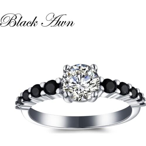 BLACK AWN 2021 New Genuine 100% Sterling 925 Silver Jewelry Engagement Rings for Women Gift C349